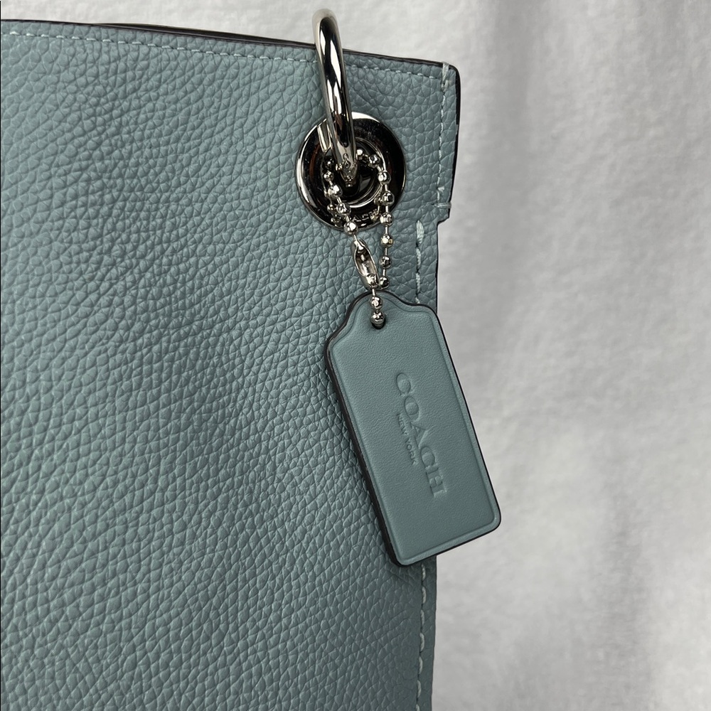 Coach 2019 Light Blue Shoulder Bag with Floral Scarf - Picture 2 of 15